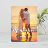 Einfache Hochzeit Foto Dankeschön Karte (Stehend Vorderseite)