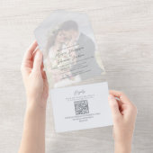 Einfache Hochzeit Foto Light Blue All In One Einladung (Abreißen)