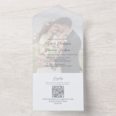 Einfache Hochzeit Foto Light Blue All In One Einladung (Innen Boden)