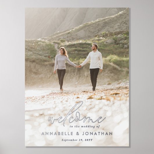 Einfache Hochzeit Foto willkommen Eukalyptus Foliendrucke (Vorderseite)