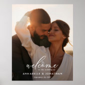 Einfache Hochzeit Foto willkommen Eukalyptus Poster (Vorne)