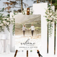 Einfache Hochzeit Foto willkommen Eukalyptus