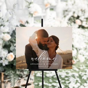 Einfache Hochzeit Foto willkommen Eukalyptus Poster