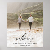 Einfache Hochzeit Foto willkommen Eukalyptus Poster (Vorne)