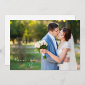 Einfache Hochzeit für Fotos Vielen Dank Hinweis Ka Mitteilungskarte (Vorne/Hinten)