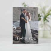 Einfache Hochzeit für kleine Fotos Dankeskarte (Stehend Vorderseite)