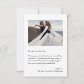 Einfache Hochzeit für kleine Fotos Dankeskarte (Rückseite)