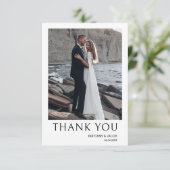 Einfache Hochzeit für kleine Fotos Dankeskarte (Stehend Vorderseite)