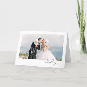 Einfache Hochzeit für Minimalistische Schriftart Dankeskarte