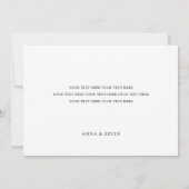 Einfache Hochzeit für moderne Fotos Dankeskarte (Rückseite)
