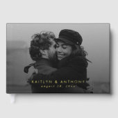 Einfache Hochzeit für moderne Fotos Gästebuch (Vorderseite)