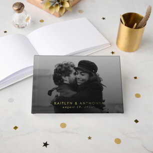 Einfache Hochzeit für moderne Fotos Gästebuch