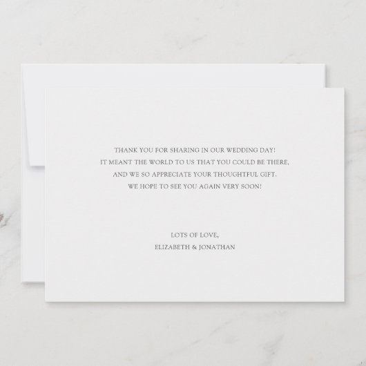 Einfache Hochzeit für moderne Skripte mit kundensp Dankeskarte (Rückseite)