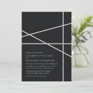 Einfache Hochzeit geometrischer Art Einladung