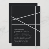 Einfache Hochzeit geometrischer Art Einladung (Vorne/Hinten)