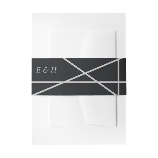 Einfache Hochzeit geometrischer Art Einladungsbanderole (Vorderseite Beispiel)
