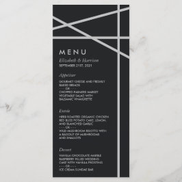 Einfache Hochzeit geometrischer Art Menükarte