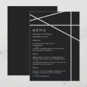 Einfache Hochzeit geometrischer Art Menükarte (Vorne/Hinten)