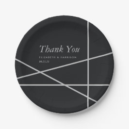 Einfache Hochzeit geometrischer Art Pappteller