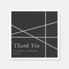 Einfache Hochzeit geometrischer Art Serviette