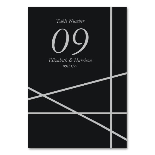 Einfache Hochzeit geometrischer Art Tischnummer (Rückseite)