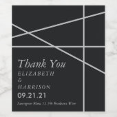 Einfache Hochzeit geometrischer Art Weinetikett (Einzelnes Label)