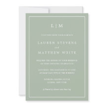 Einfache Hochzeit Green Monogram Elegant Wedding