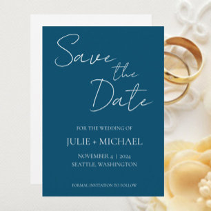 Einfache Hochzeit im Blaugrün Save The Date