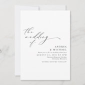 Einfache Hochzeit im eleganten Foto Einladung (Vorderseite)