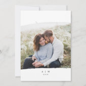 Einfache Hochzeit im eleganten Foto Einladung (Rückseite)