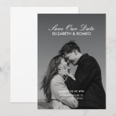 Einfache Hochzeit im Foto Save The Date (Vorne/Hinten)