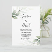 Einfache Hochzeit im Grünen Einladung (Stehend Vorderseite)