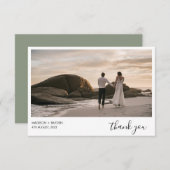 Einfache Hochzeit im Grünen Foto Dankeskarte (Vorne/Hinten)