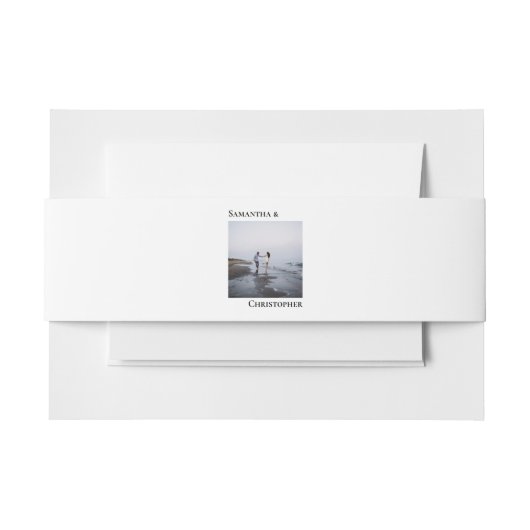 Einfache Hochzeit im Minimalistischen Foto Einladungsbanderole (Vorderseite Beispiel)