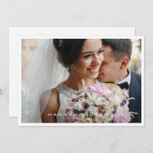 Einfache Hochzeit im modernen Foto Dankeskarte (Vorne/Hinten)