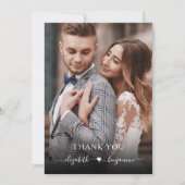 Einfache Hochzeit im modernen Herz-Foto Dankeskarte (Vorderseite)