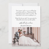 Einfache Hochzeit im modernen Herz-Foto Dankeskarte (Rückseite)