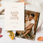 Einfache Hochzeit im warmen Herbst Foto Save The Date