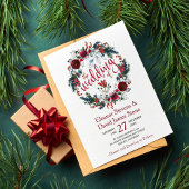 Einfache Hochzeit im winterburgundischen Blumenkra Einladung