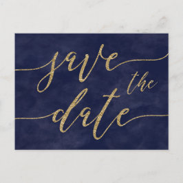 Einfache Hochzeit in Aquarellfarben: Das Datum spe Ankündigungspostkarte