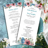 Einfache Hochzeit in Blau und Rosa Programm