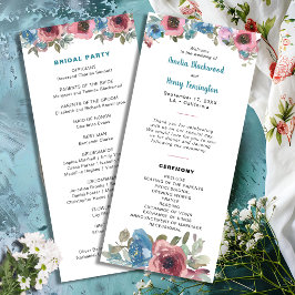 Einfache Hochzeit in Blau und Rosa Programm