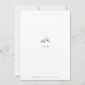 Einfache Hochzeit in blauen Kalligraphien Save The Date (Rückseite)
