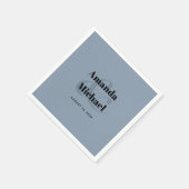 Einfache Hochzeit in Dusty Blue Moderne Minimalist Serviette (Ecke)