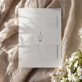 Einfache Hochzeit in elegantem Monogramm Einladungsbanderole