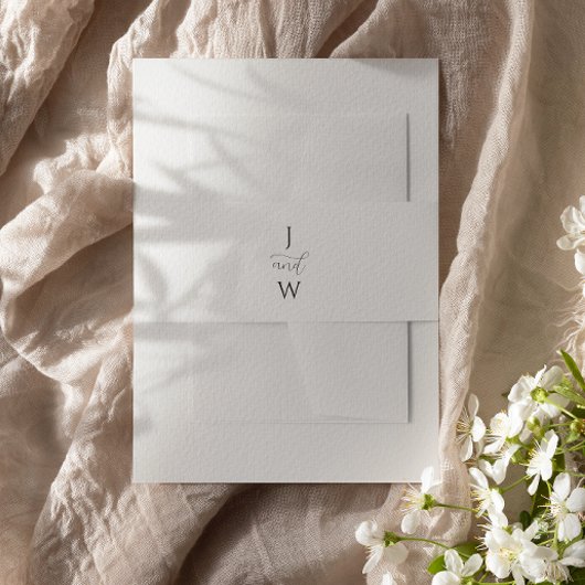 Einfache Hochzeit in elegantem Monogramm Einladungsbanderole