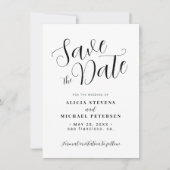 Einfache Hochzeit in eleganter Kalligrafie Save The Date (Vorderseite)