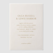 Einfache Hochzeit in Elfenbein und Gold Pergament Einladungen (Vorderseite)