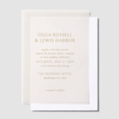 Einfache Hochzeit in Elfenbein und Gold Pergament Einladungen (Versetzt)