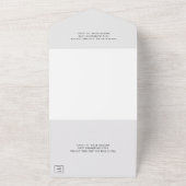 Einfache Hochzeit in hellgrauem Monogramm All In One Einladung (Außenbereich)